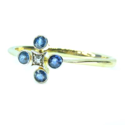 Art Deco Sapphire and Diamond Compass Ring